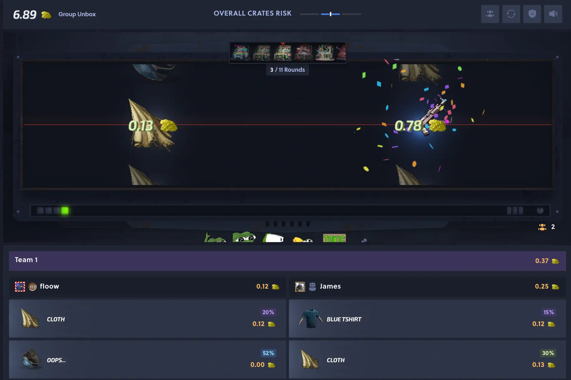 Rust Crates gambling gameplay screenshot