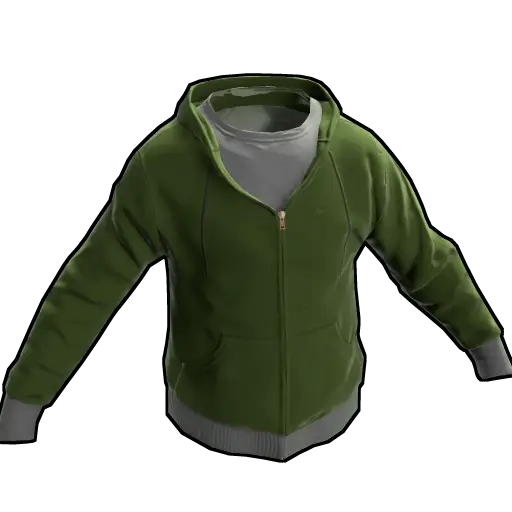 green hoodie