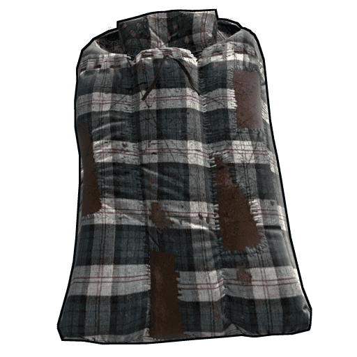 blue plaid sleeping bag rust